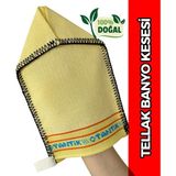 Otantik Kese Tellak Banyo Hamam Kesesi – %100 Doğal | Derin Cilt Temizliği | Sert ve Dayanıklı Kese - Sarı