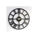 Otantik MYSTREY Siyah metal Roma Rakamlı Sessiz Dekoratif Duvar Saati 40,40 Cm
