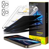 OTAO iPhone 15 Pro Max için Gizlilik Ekran Koruyucu, 4 Paket Temperli Cam Kapak (6,7 inç) + 2 Paket Kamera Lens Koruyucu, Kolay Kurulum Anti Casus Tam Kapsama 9H Çizilmeye Dayanıklı Film, Kılıf Dostu