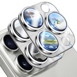 OTAO iPhone 15 Pro/15 Pro Max Kamera Lens Koruyucu, 2'li Paket Parlak Kamera Kapağı, Göz Kamaştırıcı Metal+9H Temperli Cam Ekran Koruması - Kolay Takılabilen Tepsi/Kılıf Dostu/Sıkıca Yapışır (Beyaz