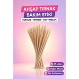 Otaru Doğal Ahşap Tırnak Eti İtici Çubuk 15 Adet Manikür Pedikür Oje Düzeltme Aracı Portakal