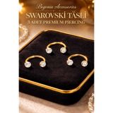 Öte Beri 316l Cerrahi Çelik Altın Kaplama Halka Antialerjik Taşlı Şambala 3 Adet Gold Halka Piercing Set