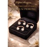 Öte Beri Hayallerin Ötesi 316l Cerrahi Çelik Rose Gold Antialerjik Taşlı Şambala 3 Adet Halka Hızma Küpe Piercing Set