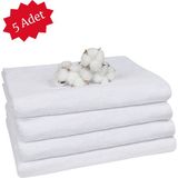 Otel Banyo Havlusu 800 gr 5 Adet - Beyaz - 90 x 150 cm
