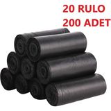 Otel Bukleti 80*110 Çöp Poşeti 300 gr Siyah Renk 20 Rulo 200 Adet Kokusu Yok Orta Boy
