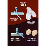 otel bukleti Otel Tipi Seyahat Boy Tıraş Seti + Diş Seti + Terlik + Banyo Lifi 400 Adet Seyahat Boy Set obotelbukletset6