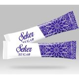 Otel Bukleti Stick Şeker Özel Üretim Desenli Tasarım B (Mavi Beyaz) x 250'li - 750 gr