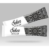Otel Bukleti Stick Şeker Özel Üretim Desenli Tasarım B (Siyah Beyaz) x 500'lü - 750 gr