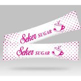 Otel Bukleti Stick Şeker Özel Üretim Desenli Tasarım F (Pembe Beyaz) x 250'li - 750 gr