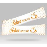 Otel Bukleti Stick Şeker Özel Üretim Desenli Tasarım F (Turuncu Beyaz) x 1000'li - 3 kg