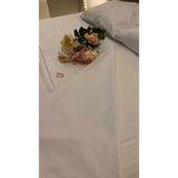 Otel Tipi 10 Adet Tek Çarşaf, Çift Kişilik 83 Tel Çizgili Saten Pamuk 240 x 280 - Beyaz