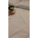 Otel Tipi 10 Adet Tek Çarşaf, Çift Kişilik Çizgili Saten 240x280 Beyaz
