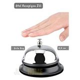 Otel Zili Resepsiyon Zili Restoran Zili Bar Zili Mutfak Zil Paslanmaz Çelik 8,5 Cm Gri