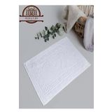 OTELVIO Beyaz Ayak Havlusu Paspas %100 Pamuk 50x70 Cm , Yüksek Gramajlı