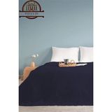 Otelvıo Tek Kişilik Dama Desenli Pike. Damalı Otel Pikesi 160 x 230 - Lacivert