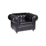 Otelyx Dizayn Chesterfield Gerçek Deri Koltuk - 701 - Siyah