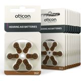 Oticon 312 Numara İşitme Cihazı Pili 60'lı Düğme Pil 1,45 V Bej Renk Yüksek Performans - 10'lu