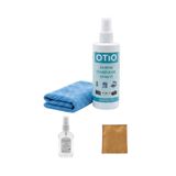 otio Ekran ve Gözlük Temizleme Sprey Seti, 250 ml solüsyon ve Mikrofiber Bez, 50ml Sprey ve Gözlük Bezi