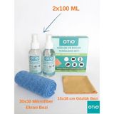 Otio Eyewear 2 Adet 100ML Gözlük ve Ekran Temizleme Spreyi ve 2 Adet 15X18 cm Mikrofiber Bez