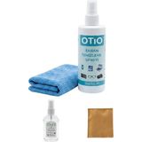 Otio Eyewear Ekran ve Gözlük Temizleme Sprey Seti, 250 ml Solüsyon ve Mikrofiber Bez, 50ML Sprey ve Gözlük Bezi