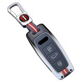 OTMIK Gradyan Siyah ve Beyaz Çinko Alaşım Araba Anahtarı Kapağı Kılıfları Audi A4 B9 A1 A3 A5 A6 8S 8W Q3 Q5 Q7 4M S4 S5 S7 TT TTS TFSI Anahtarlık Aksesuarları için
