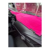 Oto Aksesuarcım Yumuşak Tüylü Oto Torpido Bagaj Üstü Örtü Peluş Halı Fuşya Pembe 130x40cm