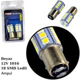 Oto Ampul 12v 1016 18 Smd Led Stop Sinyal Ampulü 2li Set Beyaz Br0403030 1 Adet