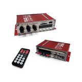 Oto Anfi Mini Fm Radyo 12V 400W Bluetoothlu Usb ve Sd Kart Giriş