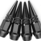 Oto Araba Sibop Kapağı Seti Metal Sivri 4'lü Set Siyah 60 Mm