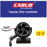 Oto Araba Vantilatör 12V Torpido Üstü Tekli Fan Ayarlı - Renk - 01-Siyah