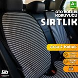 Oto Arka Koltuk Sırt Koruyucu Kılıf Çizgili Füme Beyaz Universal 2 Parça A+ Kalite - Siyah 101