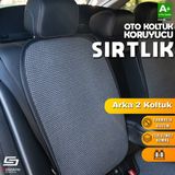 Oto Arka Koltuk Sırt Koruyucu Kılıf Füme Universal 2 Parça A+ Kalite - Siyah 101