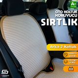 Oto Arka Koltuk Sırt Koruyucu Kılıf Krem Universal 2 Parça A+ Kalite - Renk - Krem Rengi