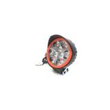 Oto Çizgi 1 Adet 9 LED Kırmızı Çemberli Motosiklet ATV Off-Road Sis Farı Çalışma Lambası Seti - 12V 10W Siyah