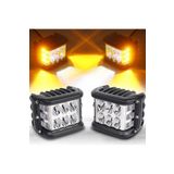 Oto Çizgi 3 Mod Beyaz Turuncu Flaşlı 45w 12 Led Off Road Lambası Delici Yayıcı Motosiklet Sis Farı 2 Adet