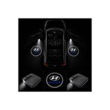 Oto Çizgi Hyundai Kapı Altı Logo Projektör Led Işığı 2'li Set Pilli Kablosuz Kapı Karşılama Lambası