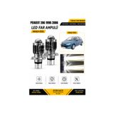 Oto Çizgi Peugeot 206 1998-2006 H4 LED Far Ampulü Beyaz Işık Canbus Mini Lensli 2'li Set