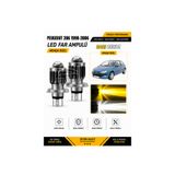 Oto Çizgi Peugeot 206 1998-2006 H4 LED Far Ampulü Sarı-Beyaz Işık Canbus Mini Lensli 2'li Set