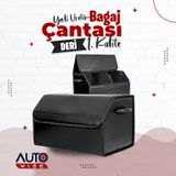 Oto Deri Bagaj Organizer Deri Bagaj Çantası Araç Bagaj Düzenleyici Siyah Deri