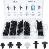 Oto Fastener Klips Seti 100 Adet 6 Boyut Tampon Kapı Döşeme Pervaz Tutucu Plastik Klips Çeşitleri Araç İç Dış Aksam Uyumlu