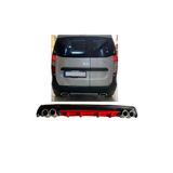Oto h.i.t. Dacia Dokker Uyumlu Body Kit Difüzör 4 Çıkış Yuvarlak Kırmızı