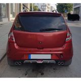 Oto H.i.t. Dacia Sandero Uyumlu Body Kit Difüzör 4 Çıkış Gri Yuvarlak