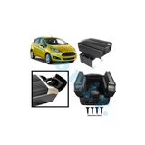 Oto h.i.t. Ford Fiesta 08-12 Uyumlu Kol Dayama Kolçak Usb'li Bardaklıklı Çift Açılır Siyah Deri 1.sınıf Kalite