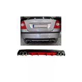 Oto h.i.t. Ford Focus 2 Sedan Uyumlu Body Kit Difüzör 4 Çıkış Yuvarlak Kırmızı