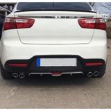 Oto H.i.t. Kia Rio Sedan Uyumlu Body Kit Difüzör 4 Çıkış Gri Yuvarlak