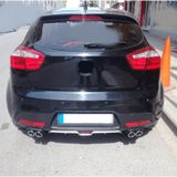 Oto H.i.t. Kia Rio Uyumlu Orta Kasa Uyumlu Body Kit Difüzör 4 Çıkış Gri Yuvarlak