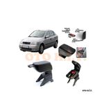 Oto h.i.t. Opel Astra G Uyumlu Kol Dayama ve Kolçak Sürgülü Bardaklıklı Ayarlanabilir Siyah Deri