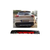 Oto h.i.t. Renault Clio 4 Statıon Uyumlu Body Kit Difüzör 4 Çıkış Yuvarlak Kırmızı