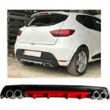 Oto h.i.t. Renault Clio 4 Uyumlu Body Kit Difüzör 4 Çıkış Yuvarlak Kırmızı