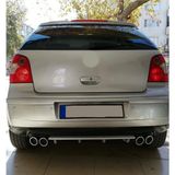 Oto h.i.t. Volkswagen Polo 04-09 Uyumlu Body Kit Difüzör 4 Çıkış Yuvarlak Gri Model 3